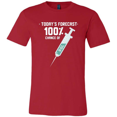 Today's forecast 100% chance of SQL injection - Canvas Mens Shir by MyHackerTech