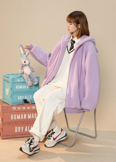 Women's Furry Bunny Ears Winter Jacket by MyHackerTech