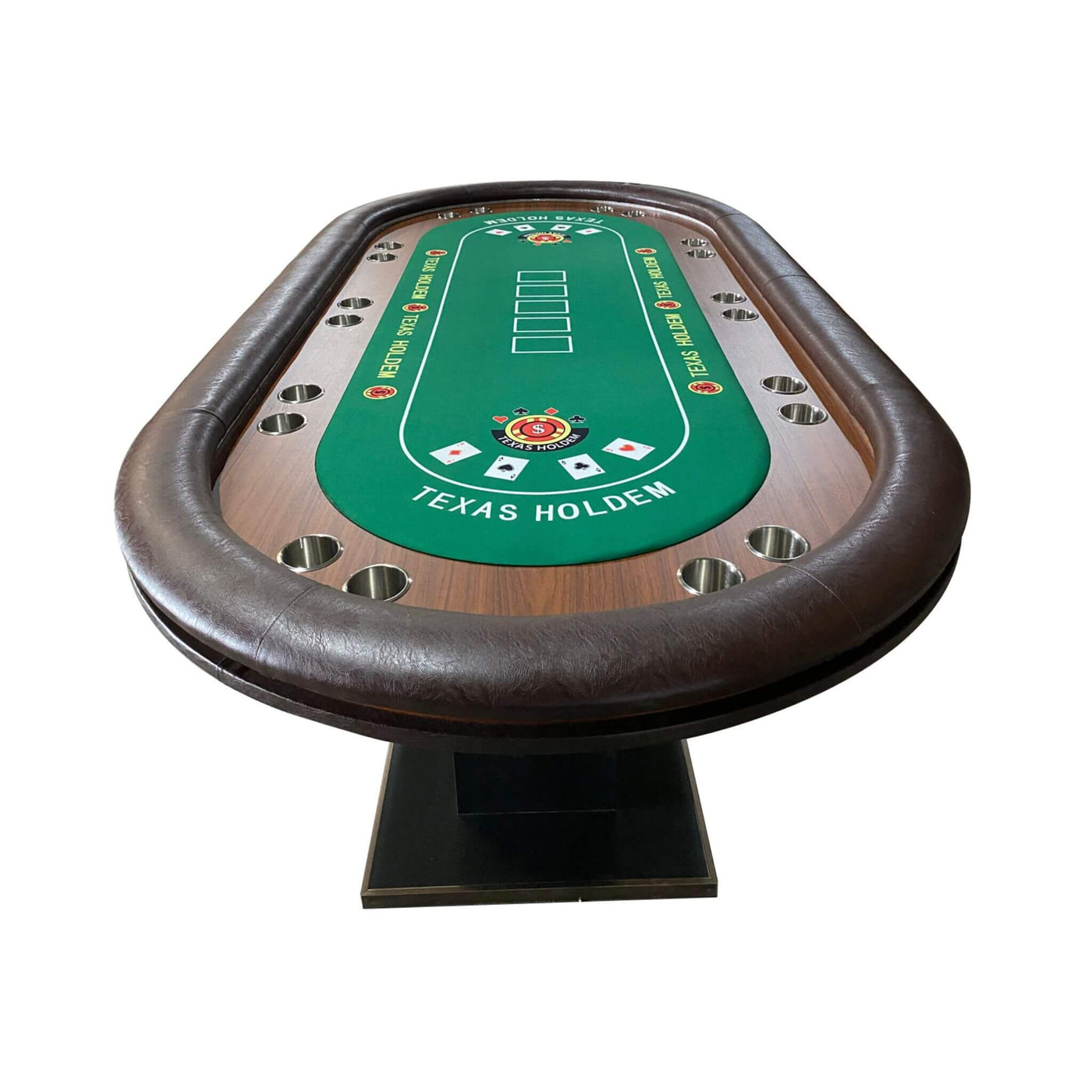 Luxury 96-Inch Gaming Table With LED Lights, Durable Velvet Surface, And Sturdy Pedestal Base (SAK92853)