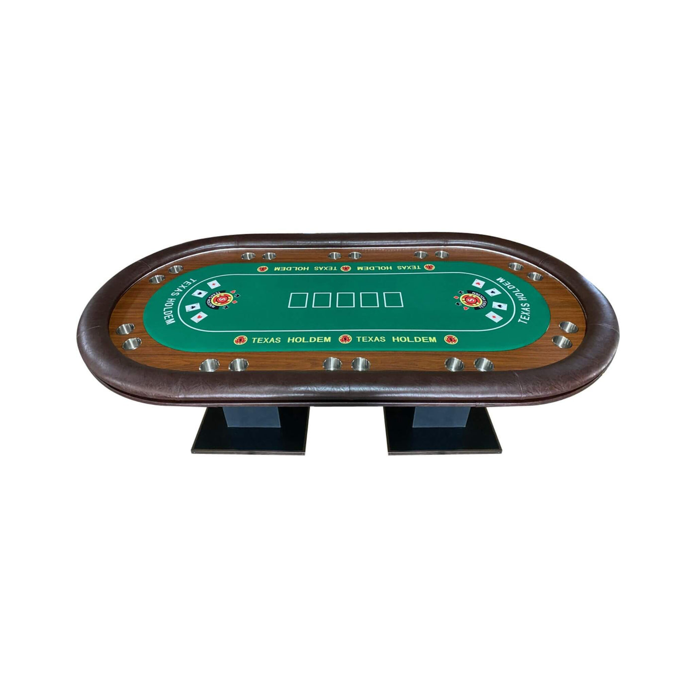 Luxury 96-Inch Gaming Table With LED Lights, Durable Velvet Surface, And Sturdy Pedestal Base (SAK92853)