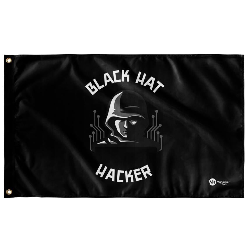 Black Hat Hacker - Wall Flag by MyHackerTech