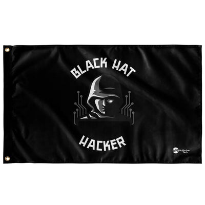 Black Hat Hacker - Wall Flag by MyHackerTech