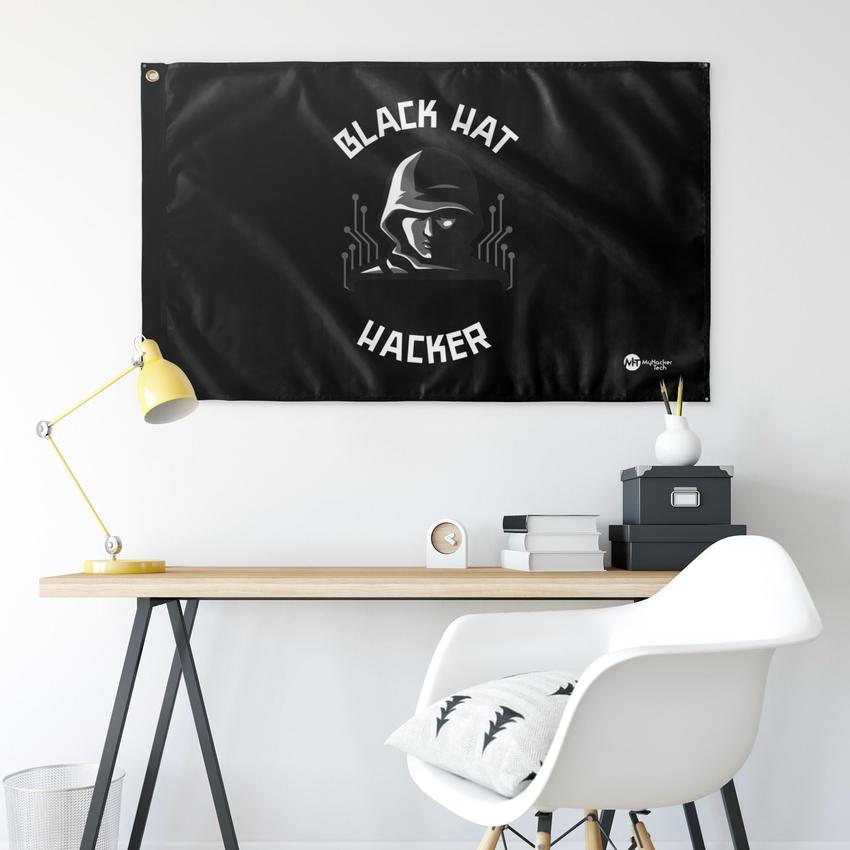 Black Hat Hacker - Wall Flag by MyHackerTech