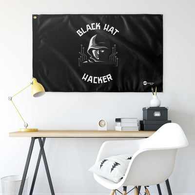 Black Hat Hacker - Wall Flag by MyHackerTech