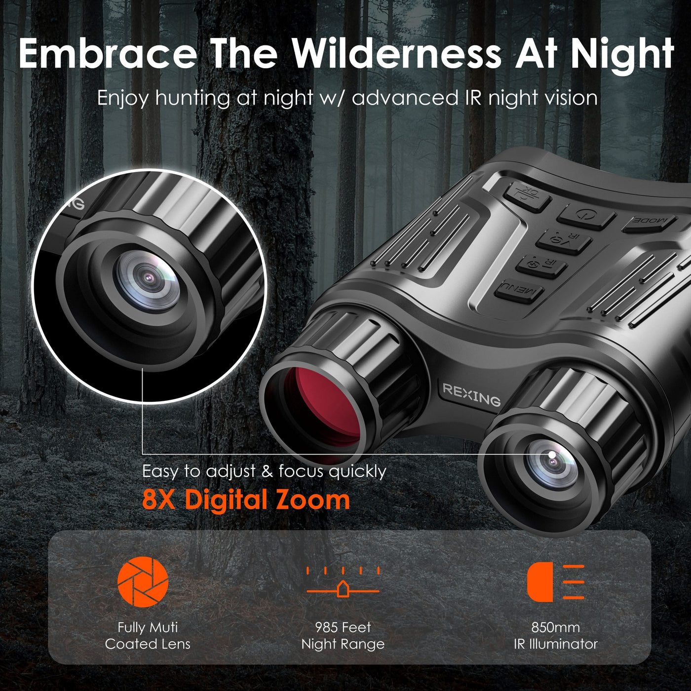 Rexing B1 Pro – 4K IR Night Vision Digital Binocular by MyHackerTech