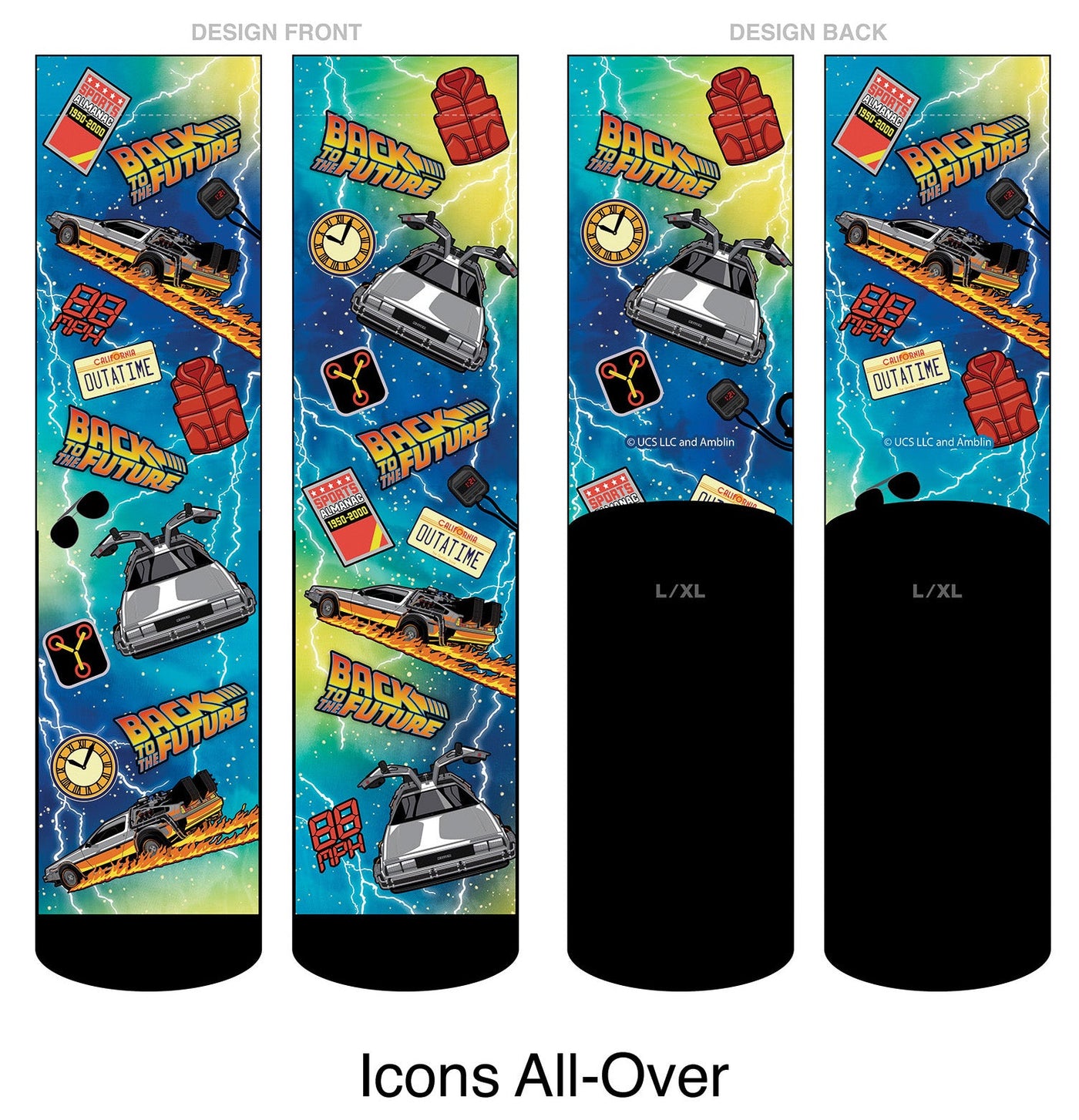 Back to the Future "Icons All-Over" Unisex Socks by MyHackerTech