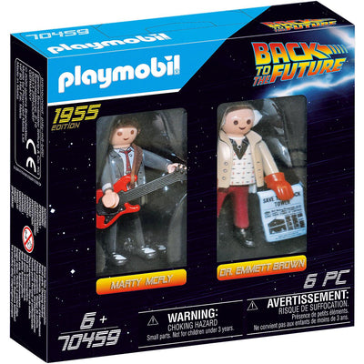 Back to the Future Playmobil Marty McFly & Dr. Emmett Brown "1955 Edition" 6-piece vinyl figures 2-pack by MyHackerTech