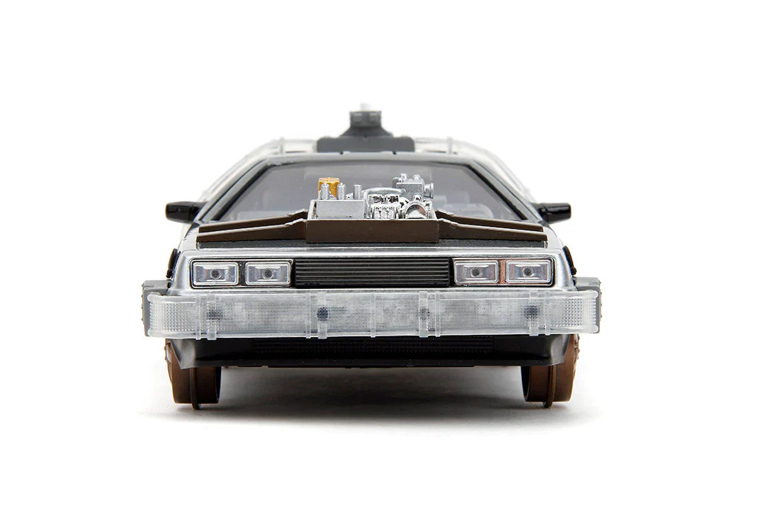 Back to the Future Part III (rail version) die-cast 1:24 scale "Hollywood Rides" light-up DeLorean Time Machine by MyHackerTech