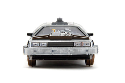 Back to the Future Part III (rail version) die-cast 1:24 scale "Hollywood Rides" light-up DeLorean Time Machine by MyHackerTech