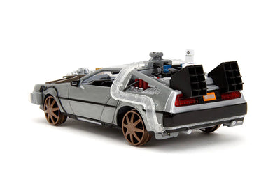 Back to the Future Part III (rail version) die-cast 1:24 scale "Hollywood Rides" light-up DeLorean Time Machine by MyHackerTech