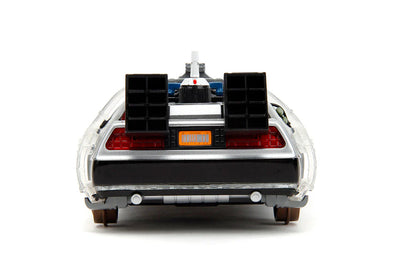 Back to the Future Part III (rail version) die-cast 1:24 scale "Hollywood Rides" light-up DeLorean Time Machine by MyHackerTech