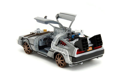 Back to the Future Part III (rail version) die-cast 1:24 scale "Hollywood Rides" light-up DeLorean Time Machine by MyHackerTech