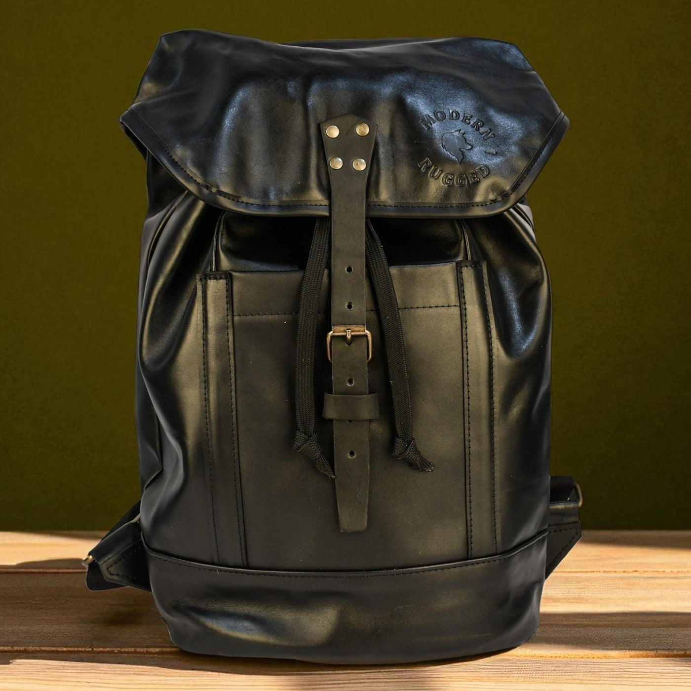 Bovine Leather Single Strap Backpack - Black by MyHackerTech
