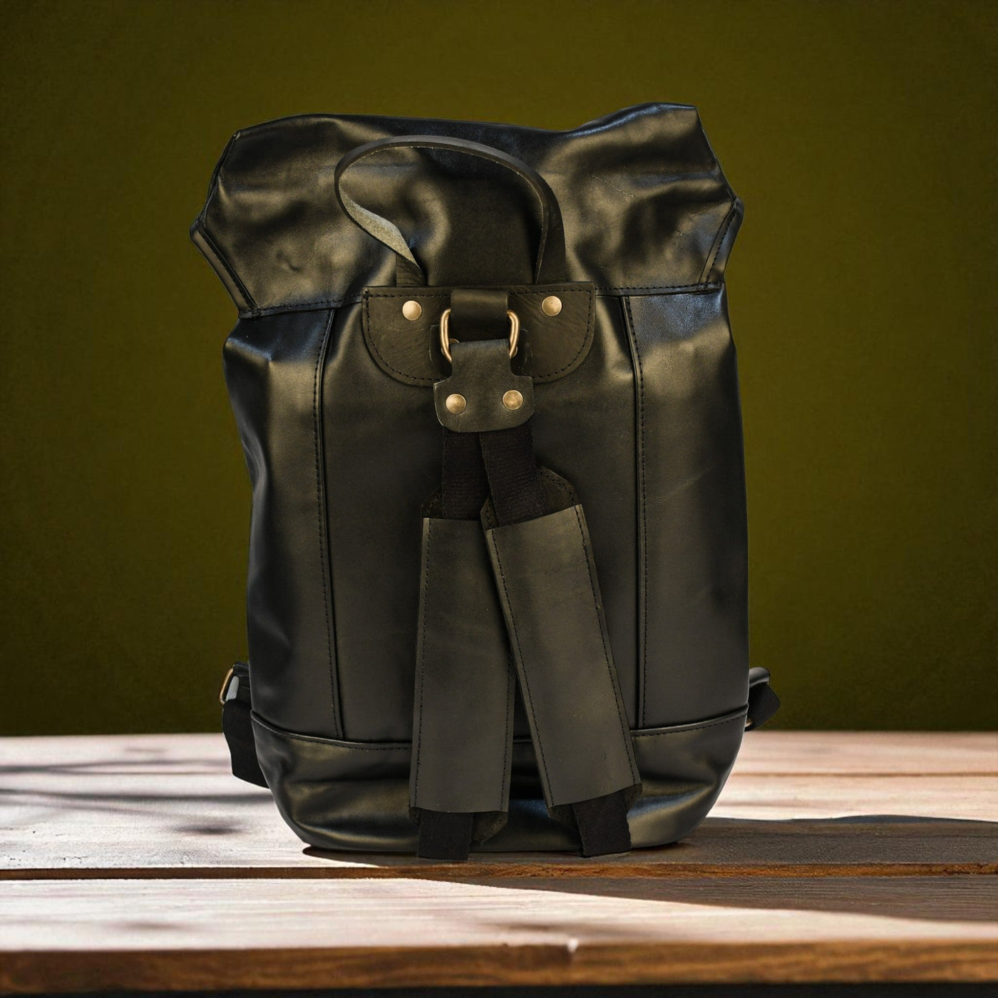 Bovine Leather Single Strap Backpack - Black by MyHackerTech