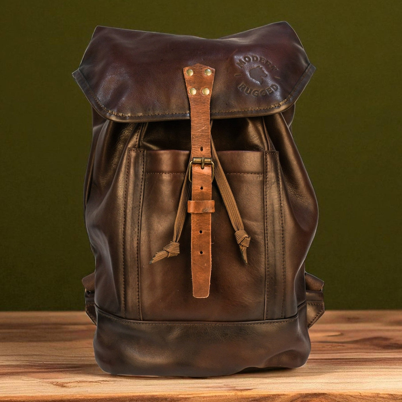Bovine Leather Single Strap Backpack - Brown by MyHackerTech
