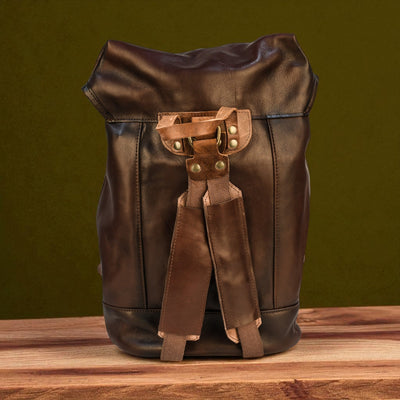 Bovine Leather Single Strap Backpack - Brown by MyHackerTech