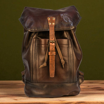 Bovine Leather Single Strap Backpack - Brown by MyHackerTech