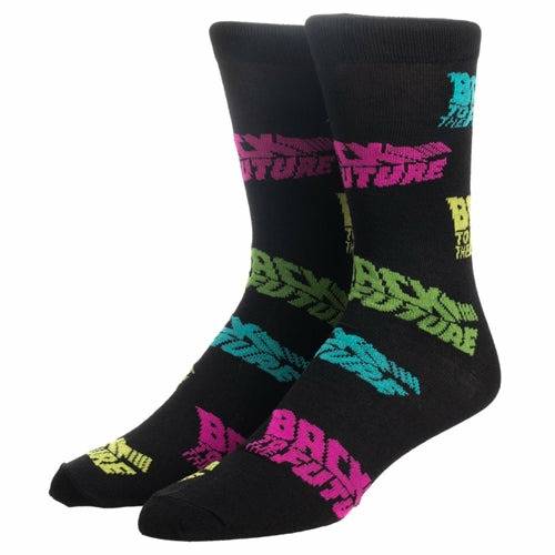 Back to the Future Men's Crew Straight Down Socks (Size 10-13) by MyHackerTech
