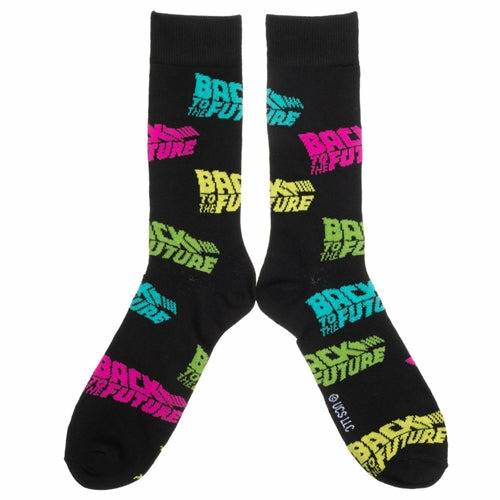 Back to the Future Men's Crew Straight Down Socks (Size 10-13) by MyHackerTech