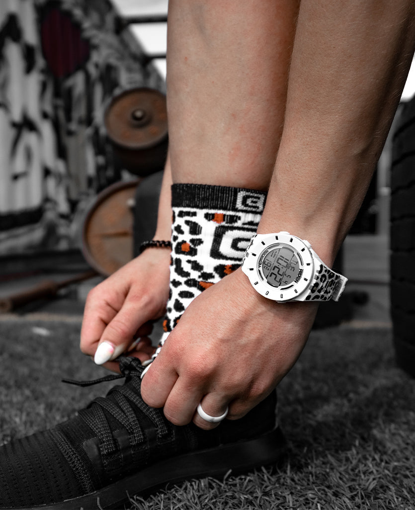 Coliseum Fit™ Forum - Cheetah Edition (White/Black) Watch by MyHackerTech