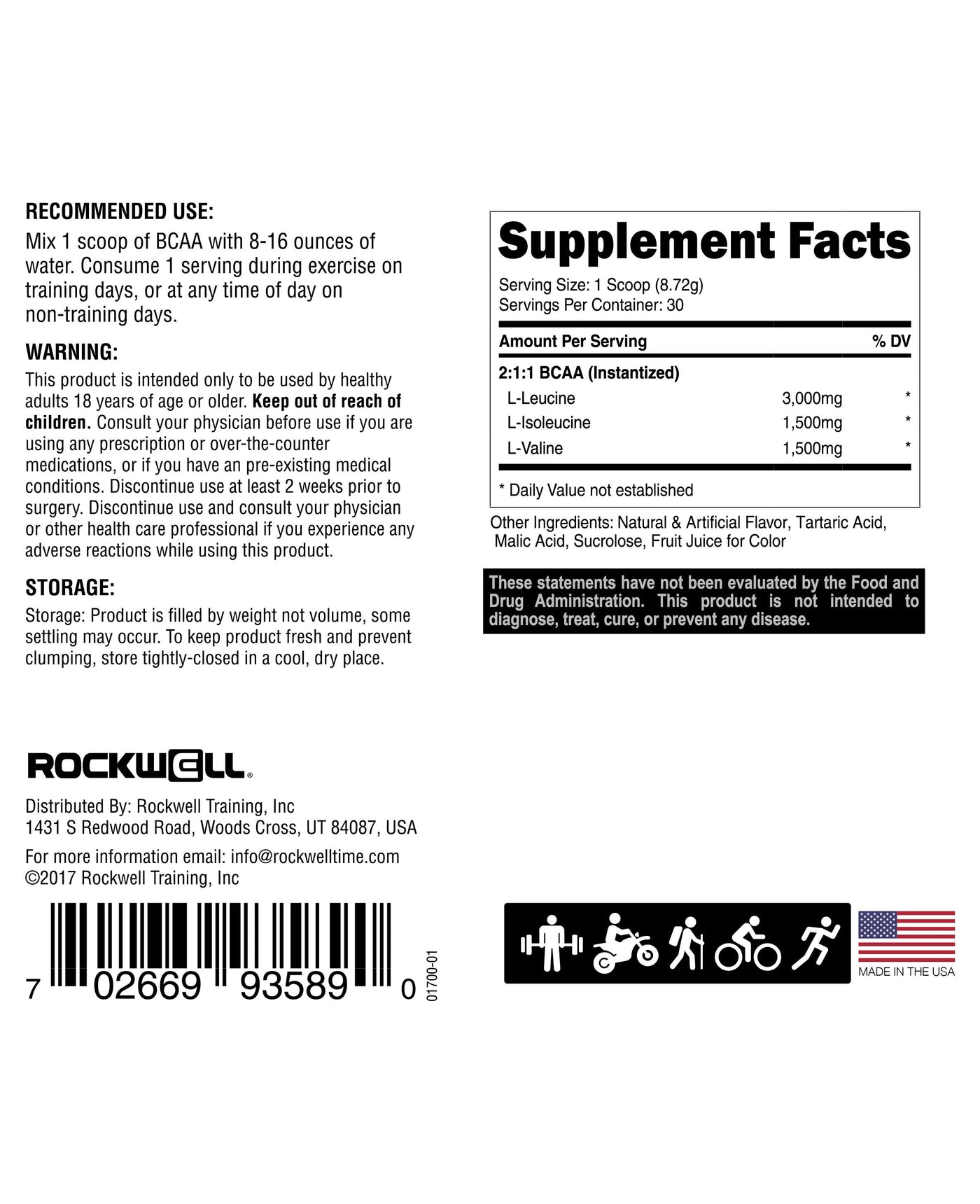 Rockwell Fit™ BCAA: Strawberry Coconut by MyHackerTech