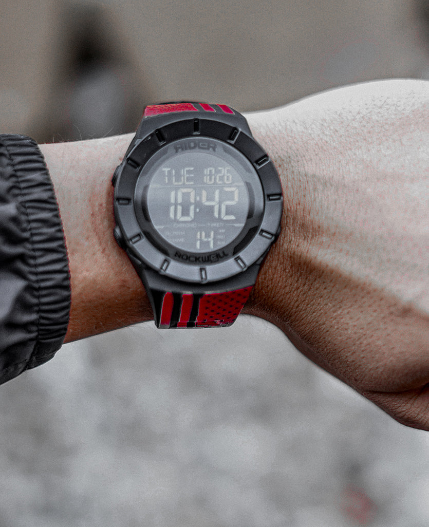 Coliseum Fit™ Assault - Red Edition (Phantom Black) Watch by MyHackerTech