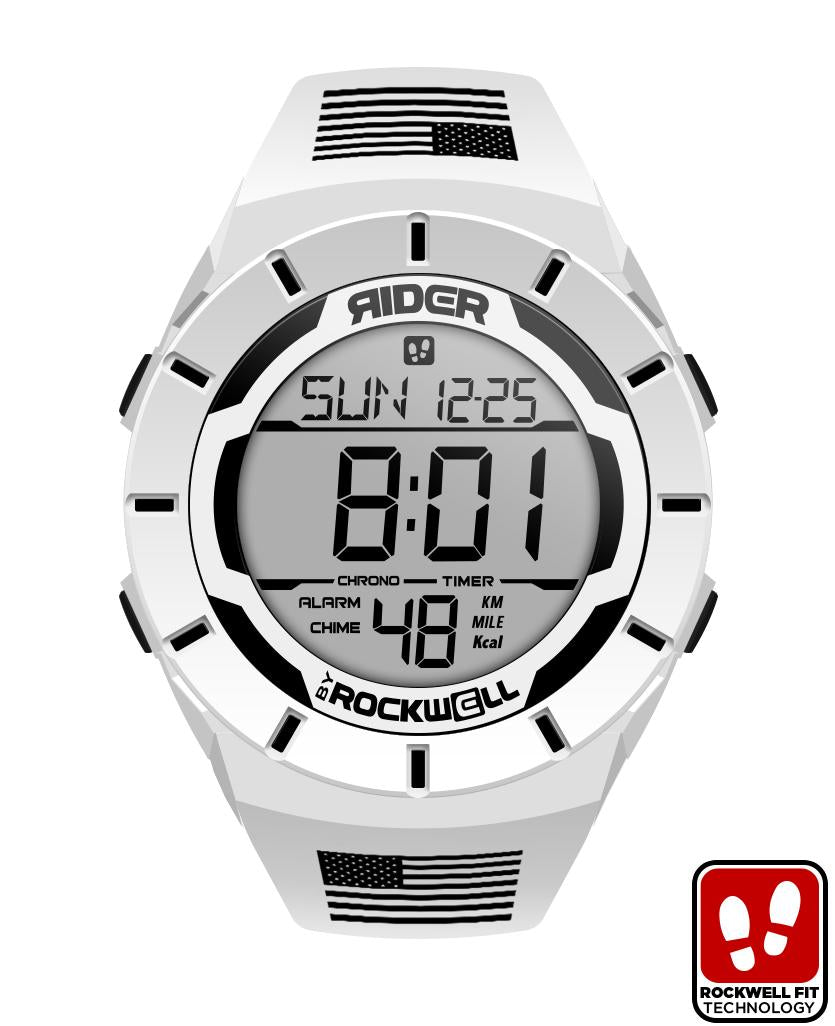 Coliseum Fit™ Freedom Edition (White/Black) Watch by MyHackerTech