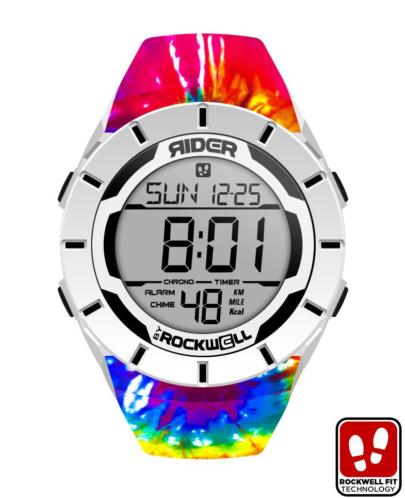 Coliseum Fit™ Samadelic Tie-Dye Edition (White/Black) Watch by MyHackerTech