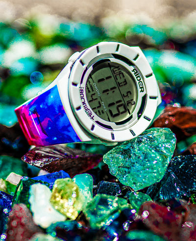 Coliseum Fit™ Samadelic Tie-Dye Edition (White/Black) Watch by MyHackerTech