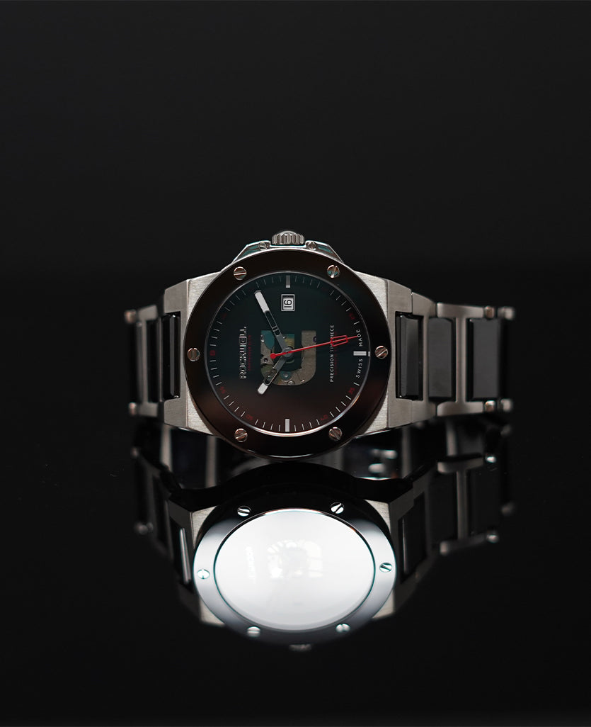 Commander Elite Automatic (Silver/Black Ceramic) Watch by MyHackerTech