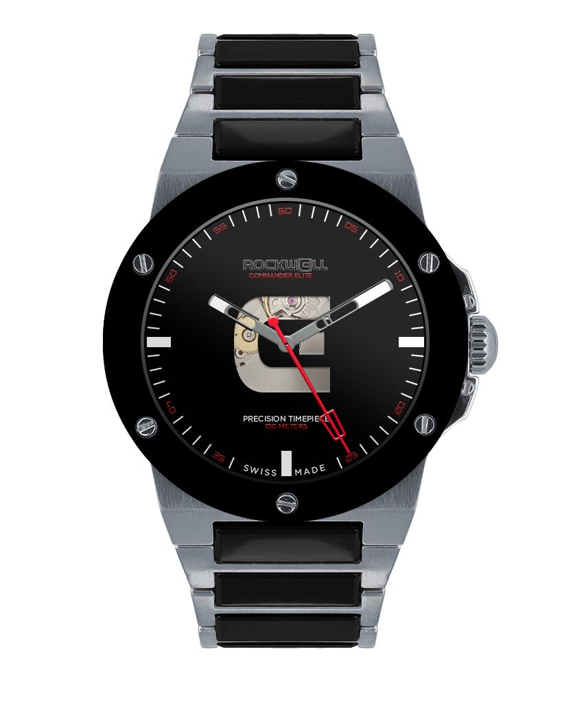 Commander Elite Automatic (Silver/Black Ceramic) Watch by MyHackerTech