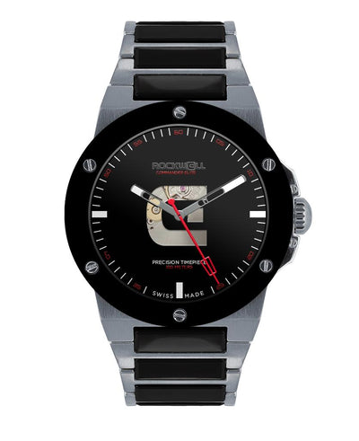 Commander Elite Automatic (Silver/Black Ceramic) Watch by MyHackerTech