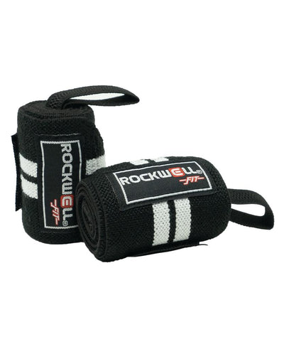 Rockwell Fit™ Wrist Wraps - 24 inch (Black/White) by MyHackerTech