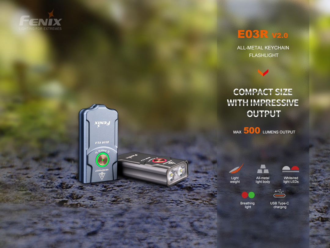 fenix elite series flashlight Fenix E03R V2 Keychain Flashlight, Blue