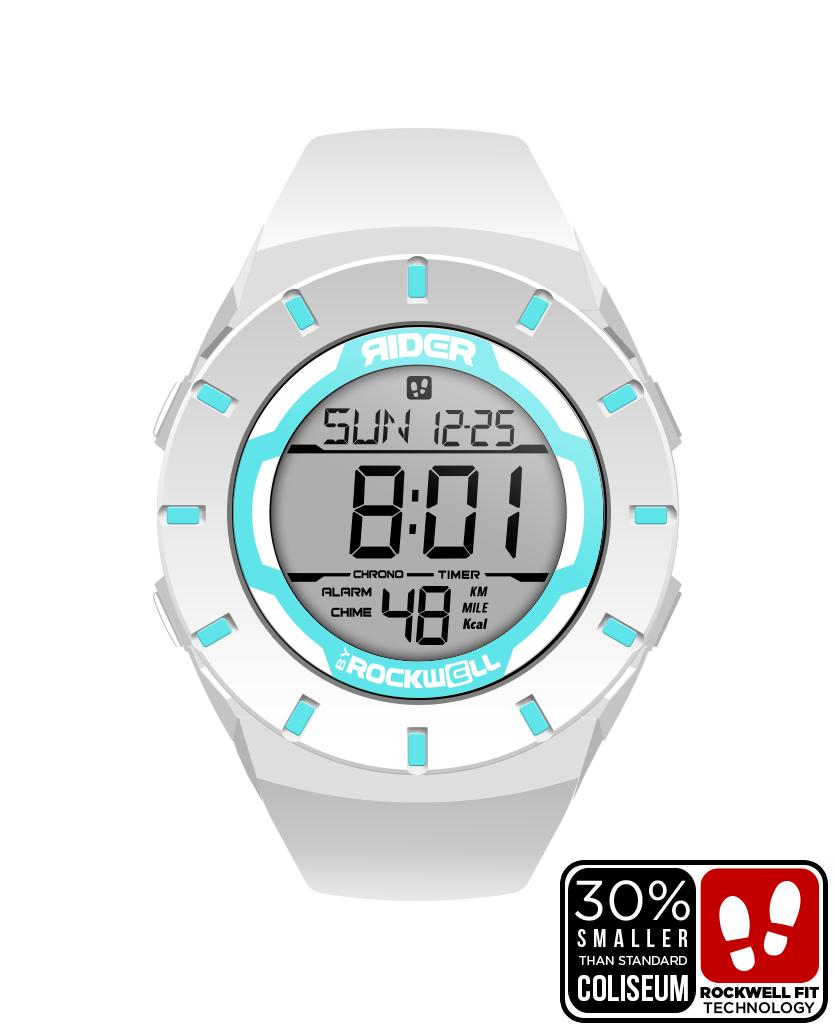 Coliseum Fit™ Forum (White/Teal) Watch by MyHackerTech