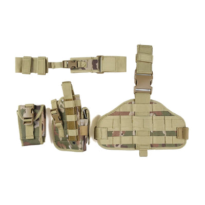 Tactical Leg Gun Holster Outdoor Multi-function Camouflage Bag Tied Leg Pistol Protective Cover Phone Pocket Hunting Gear