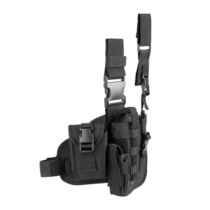 Tactical Leg Gun Holster Outdoor Multi-function Camouflage Bag Tied Leg Pistol Protective Cover Phone Pocket Hunting Gear