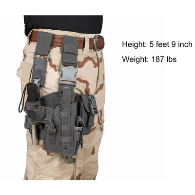 Tactical Leg Gun Holster Outdoor Multi-function Camouflage Bag Tied Leg Pistol Protective Cover Phone Pocket Hunting Gear