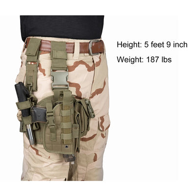 Tactical Leg Gun Holster Outdoor Multi-function Camouflage Bag Tied Leg Pistol Protective Cover Phone Pocket Hunting Gear