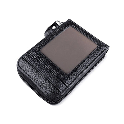 Men's PU Leather Wallet - RFID Blocking Card Holder with Zipper Pocket