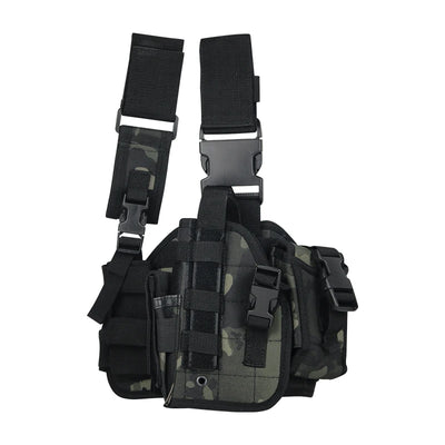 Tactical Leg Gun Holster Outdoor Multi-function Camouflage Bag Tied Leg Pistol Protective Cover Phone Pocket Hunting Gear