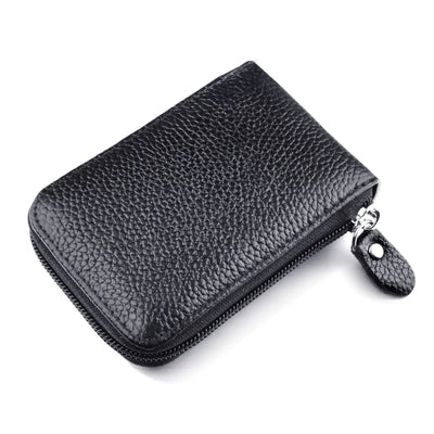 Men's PU Leather Wallet - RFID Blocking Card Holder with Zipper Pocket