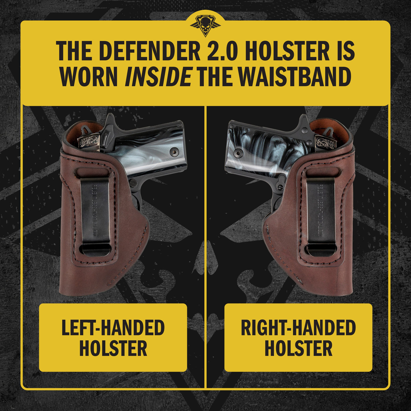The Defender Leather IWB Holster - Fits Ruger LCP, LCP2, Sig P238, P290, S&W Bodyguard .380 and Most .380's - Lifetime Warranty - Made in USA by MyHackerTech