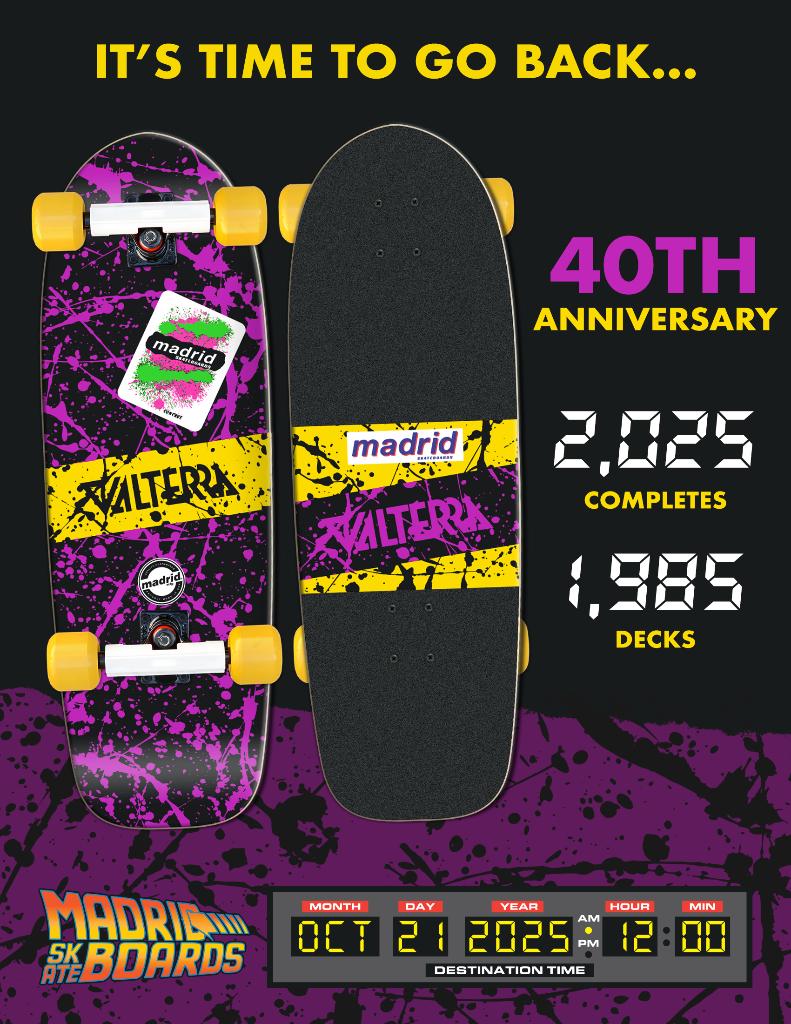40th Anniversary Limited Edition Madrid Valterra Skateboard by MyHackerTech