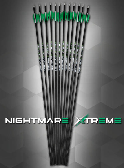 Nightmare Xtreme 2.0 300 / 350 / 400/ 500 spine Arrow 12/Pack Fletched by MyHackerTech