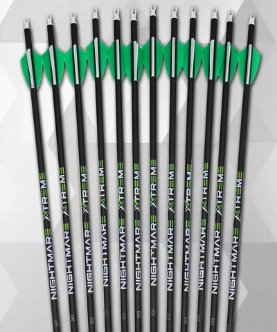Nightmare Xtreme 2.0 300 / 350 / 400/ 500 spine Arrow 12/Pack Fletched by MyHackerTech