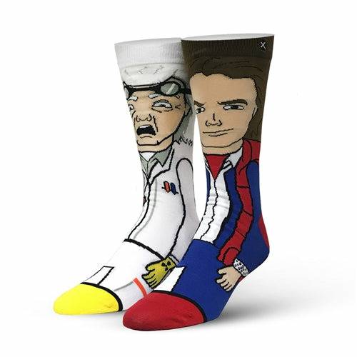 Back to the Future "Doc & Marty" Men's 360 Knit Mix-Match Socks (Size 6-13) by MyHackerTech