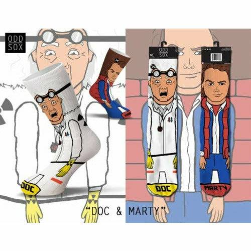 Back to the Future "Doc & Marty" Men's 360 Knit Mix-Match Socks (Size 6-13) by MyHackerTech