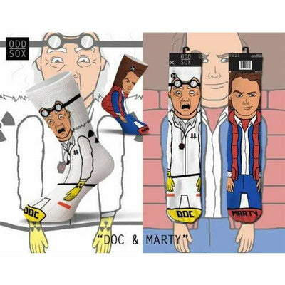Back to the Future "Doc & Marty" Men's 360 Knit Mix-Match Socks (Size 6-13) by MyHackerTech