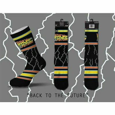 Back to the Future "Lightning" Men's Crew Straight Down Knit Socks (Size 8-12) by MyHackerTech
